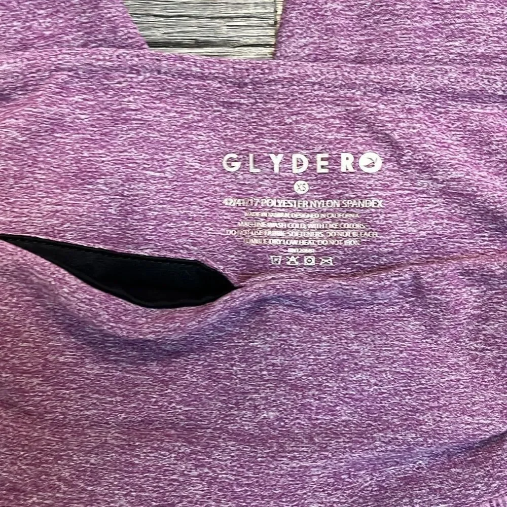 GLYDER lavender purple cropped lace up workout leggings XS